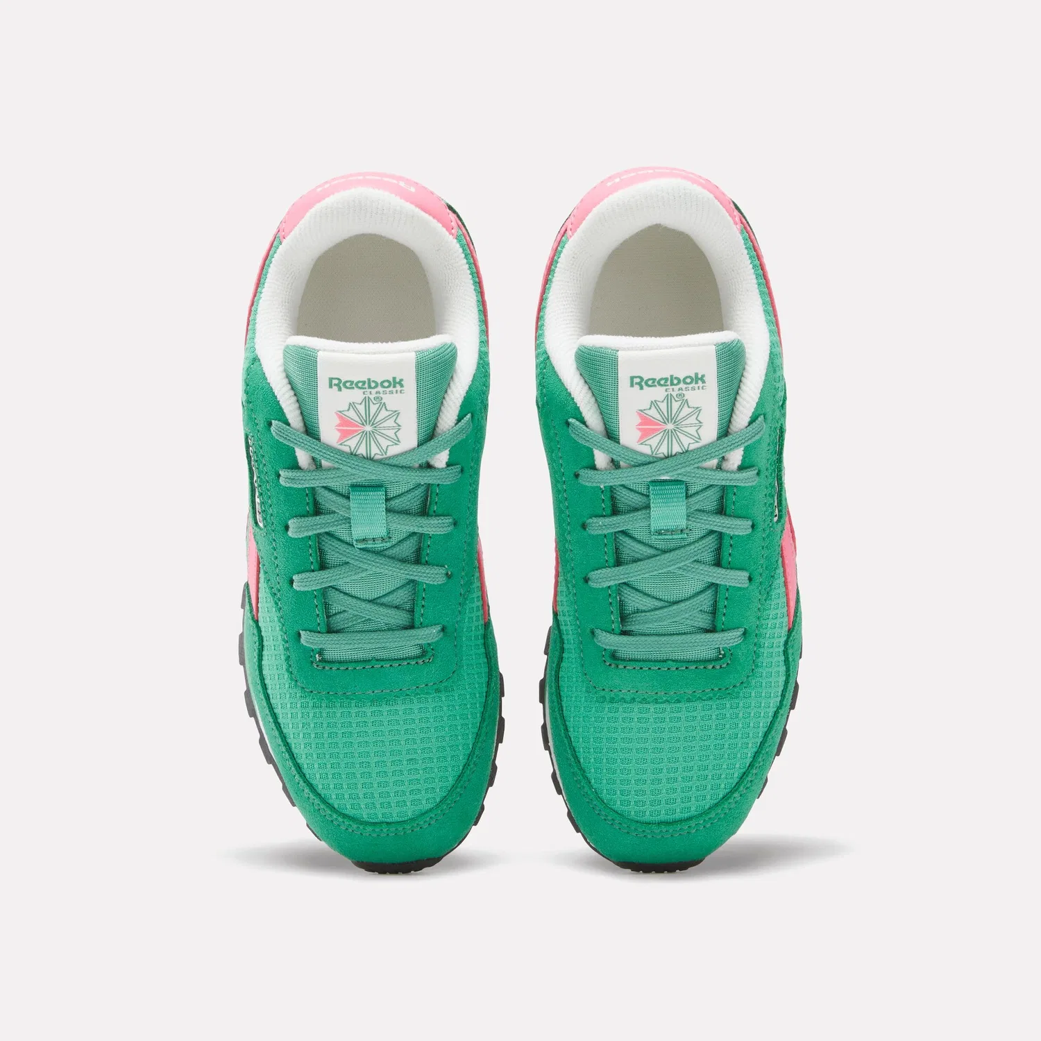Детские кроссовки для мальчиков шнурованные Reebok Classic Az, Green Upgrade Passion Pink — фото 4