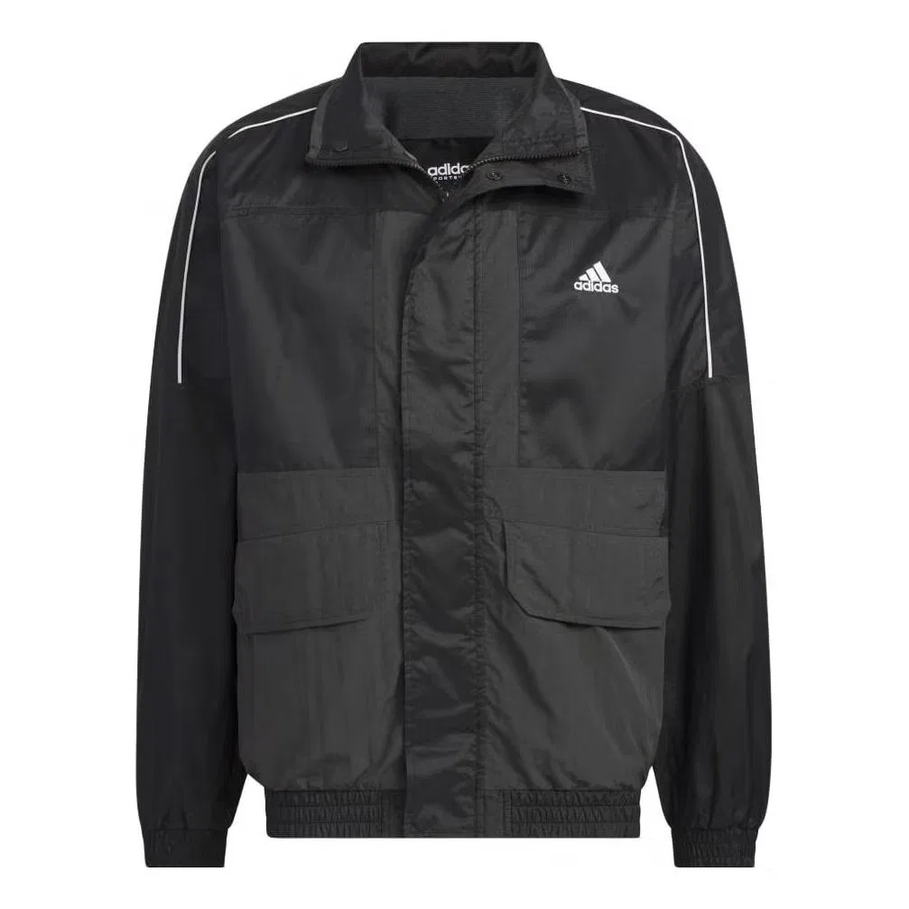 Куртка на молнии оверсайз Warding Adidas, черный