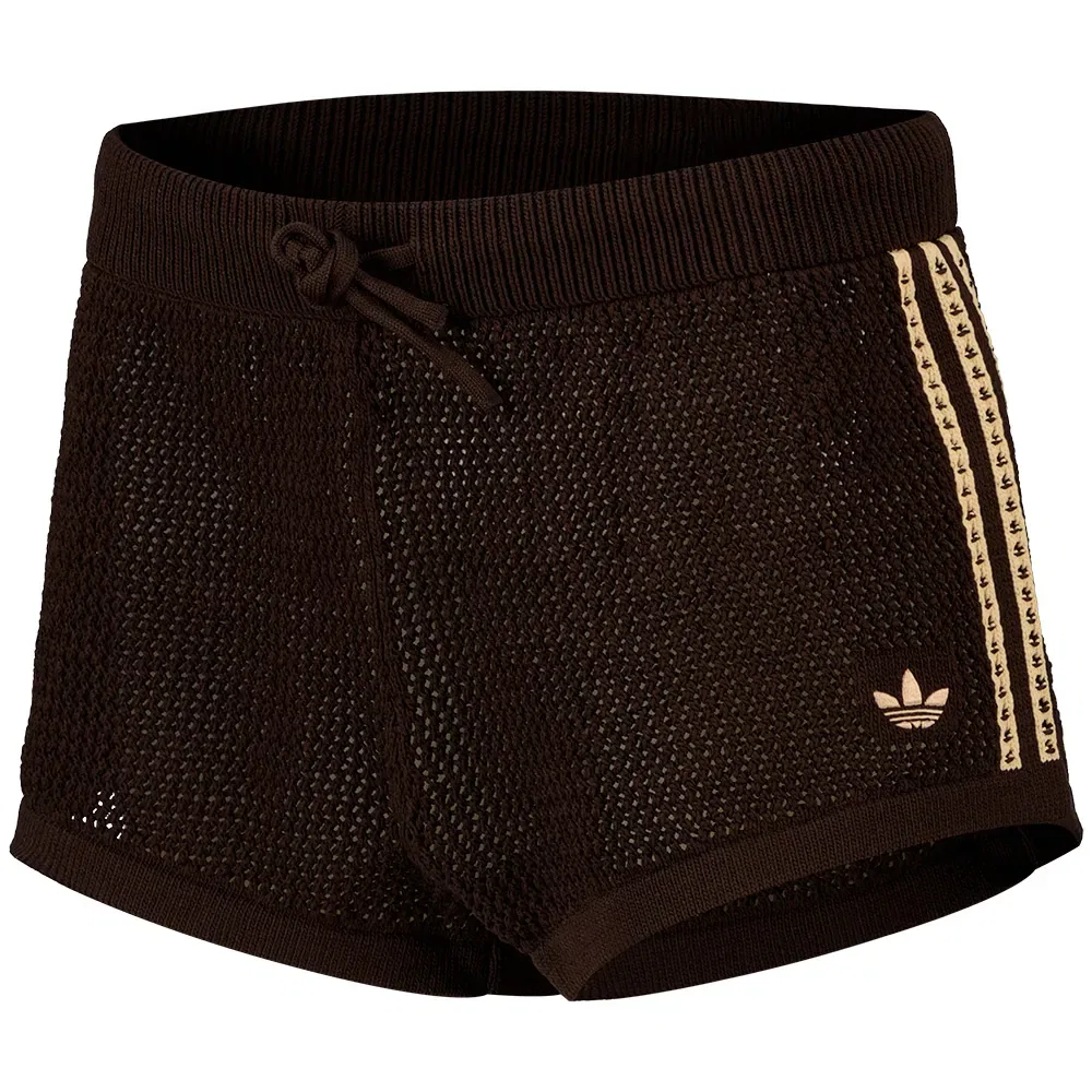 Шорты вязаные Adidas Originals, коричневый — фото 2