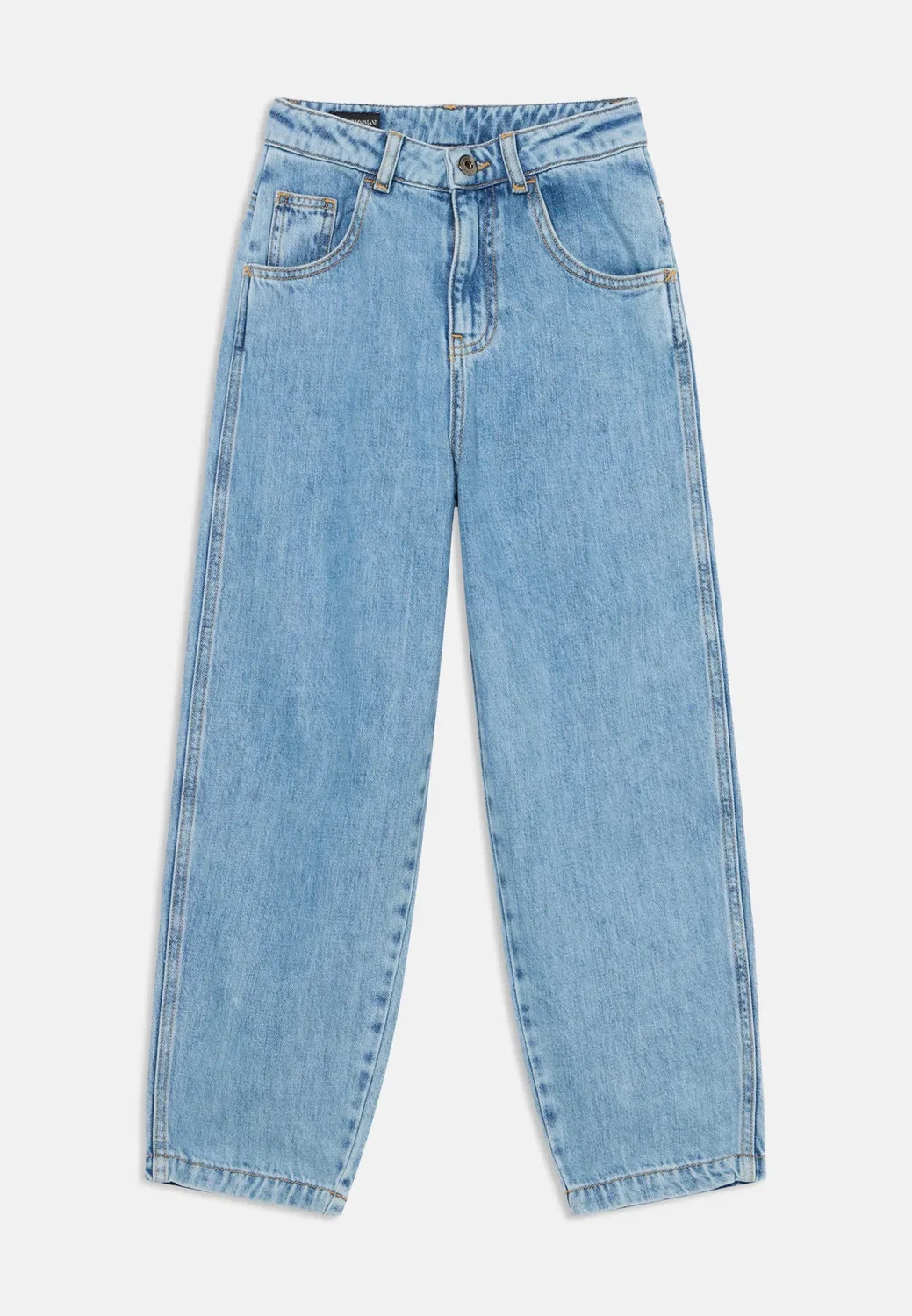Джинсы унисекс с карманами и свободным кроем Emporio Armani, Light Blue Denim