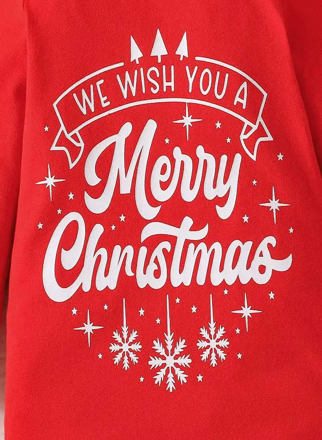 Боди-комбинезон новогодний с шапочкой комплект Merry Christmas Babyqlo — фото 4