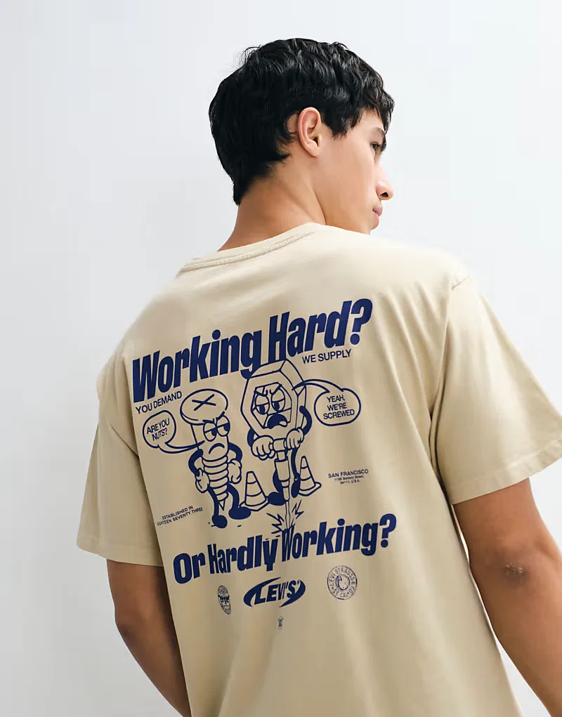 Футболка Levi's с графическим принтом на спине, бежевый