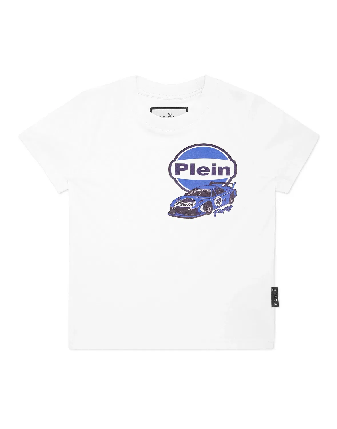 Детская футболка с коротким рукавом и принтом гоночных машин Jersey T-shirt Round Neck SS Cars Racing PHILIPP PLEIN, White