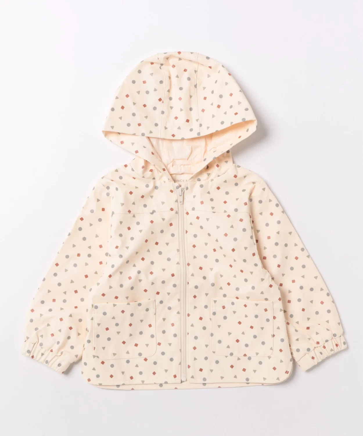 Детский плащ с капюшоном, молнией, средняя длина, модель Rain Coat, sunny branch, Natural