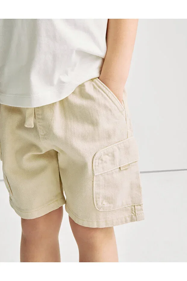 Детские шорты для мальчиков хлопковые Marks & Spencer, Nude Color — фото 4