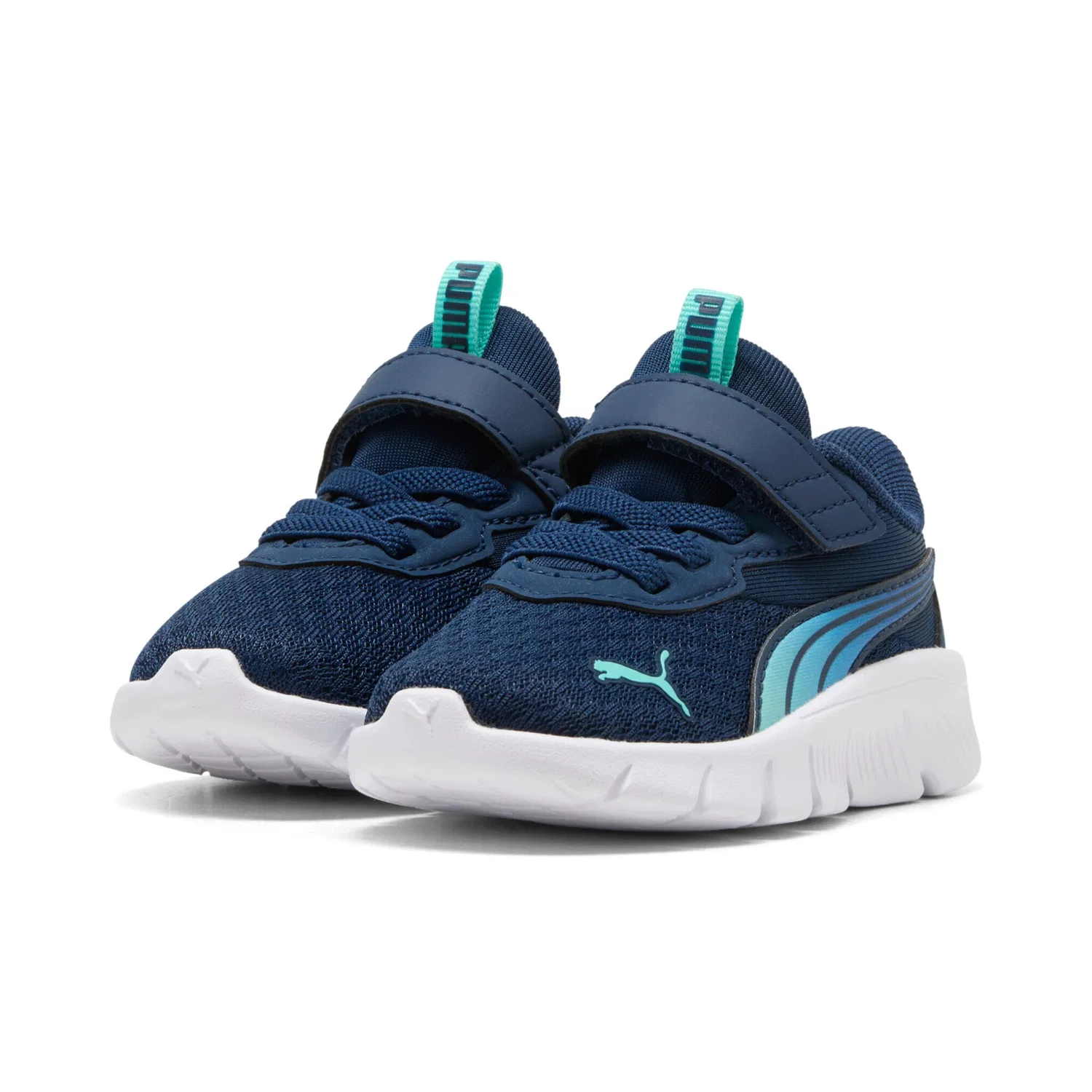 Детские кроссовки с липучками FLEXFOCUS MODERN BLAZE FADE AC INF PUMA, Persian Blue-Intense Mint-PUMA White