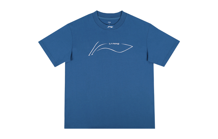 

LINING Футболка унисекс королевского синего цвета, Синий, LINING Футболка унисекс королевского синего цвета