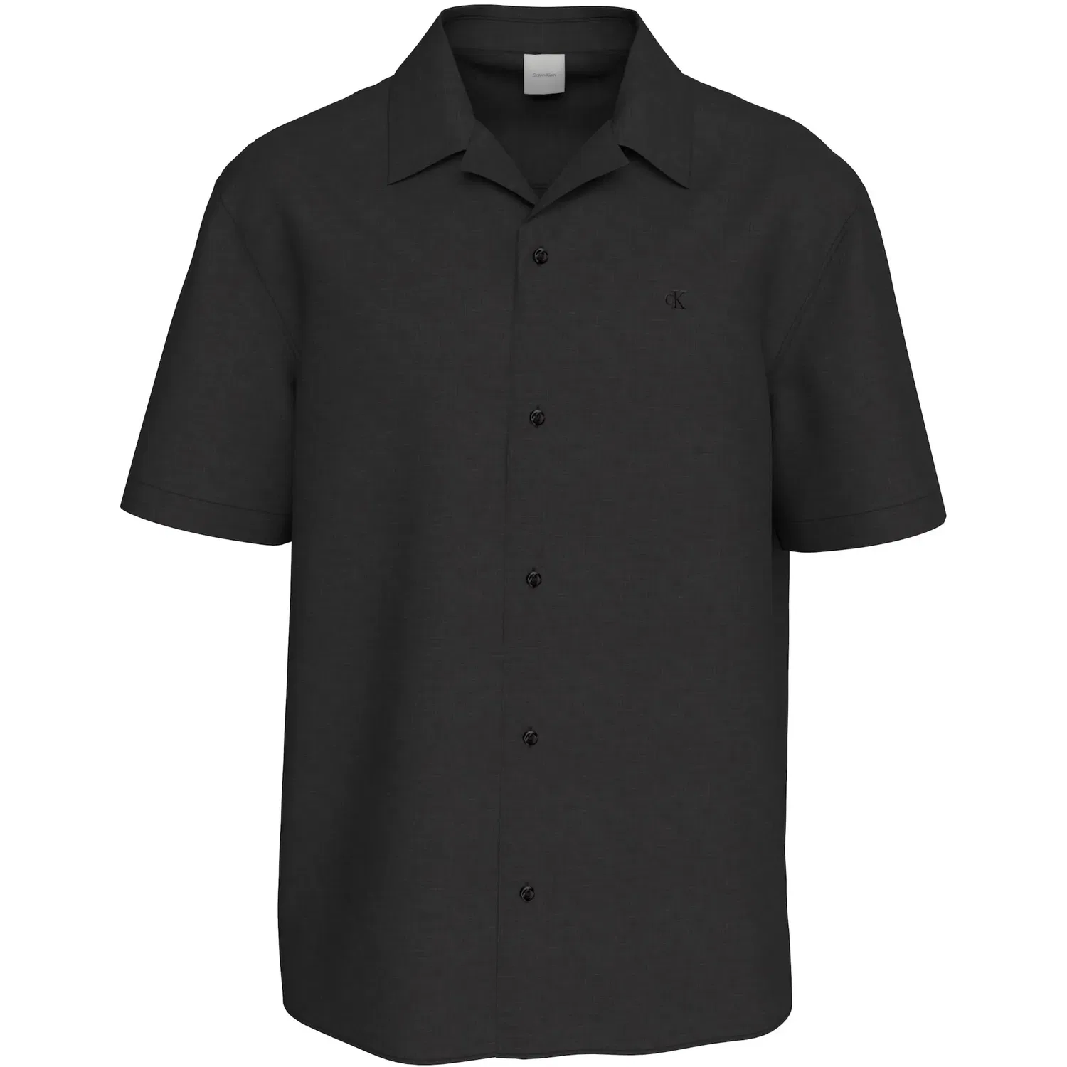 Мужская льняная рубашка с коротким рукавом Regular Fit Calvin Klein, Black