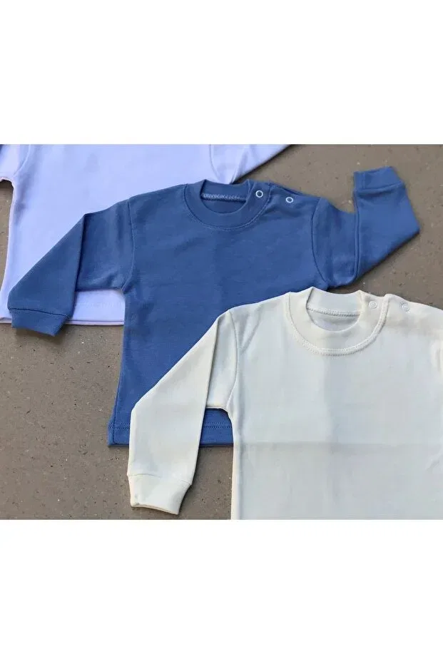 Детское боди-комбинезон с длинным рукавом Bebedino, White, Dark Blue, Cream — фото 3