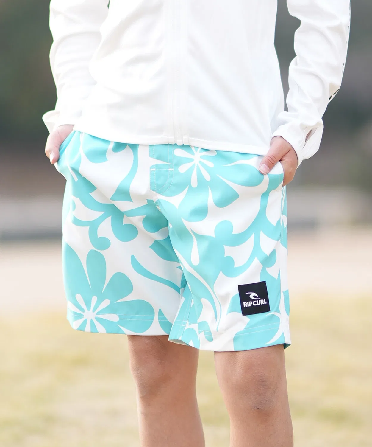 Детские плавки с цветочным принтом RIP CURL, Emerald Blue