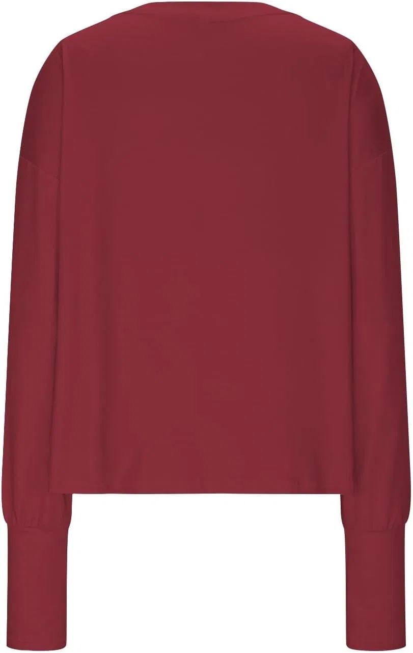 Женская солнцезащитная рубашка с длинным рукавом Loose Fit, Wine — фото 3