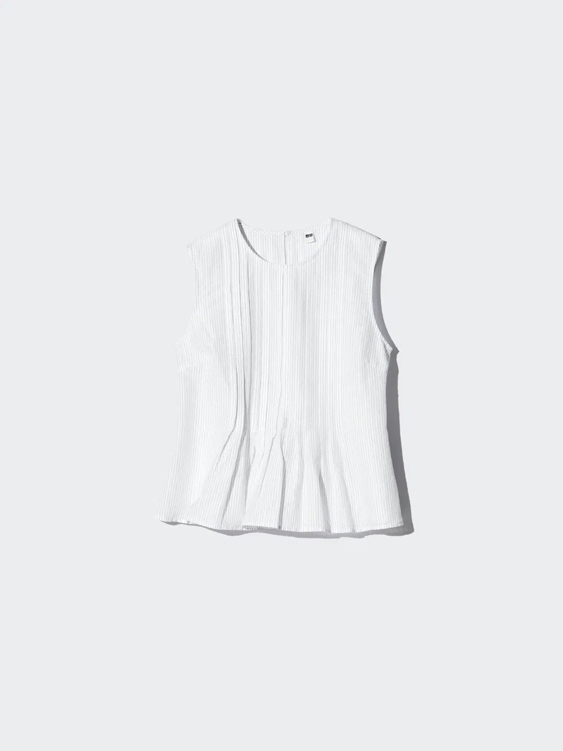 Блузка без рукавов со складками из смесового льна Uniqlo, черный — фото 2