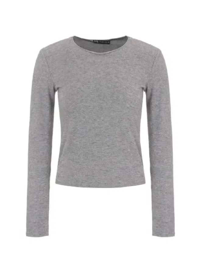 Свитер с подплечниками Zara, серый
