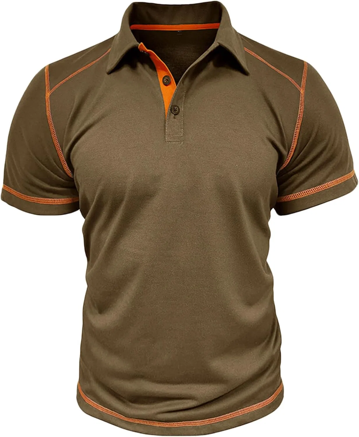 Мужская хлопковая футболка-поло Regular Fit, Khaki