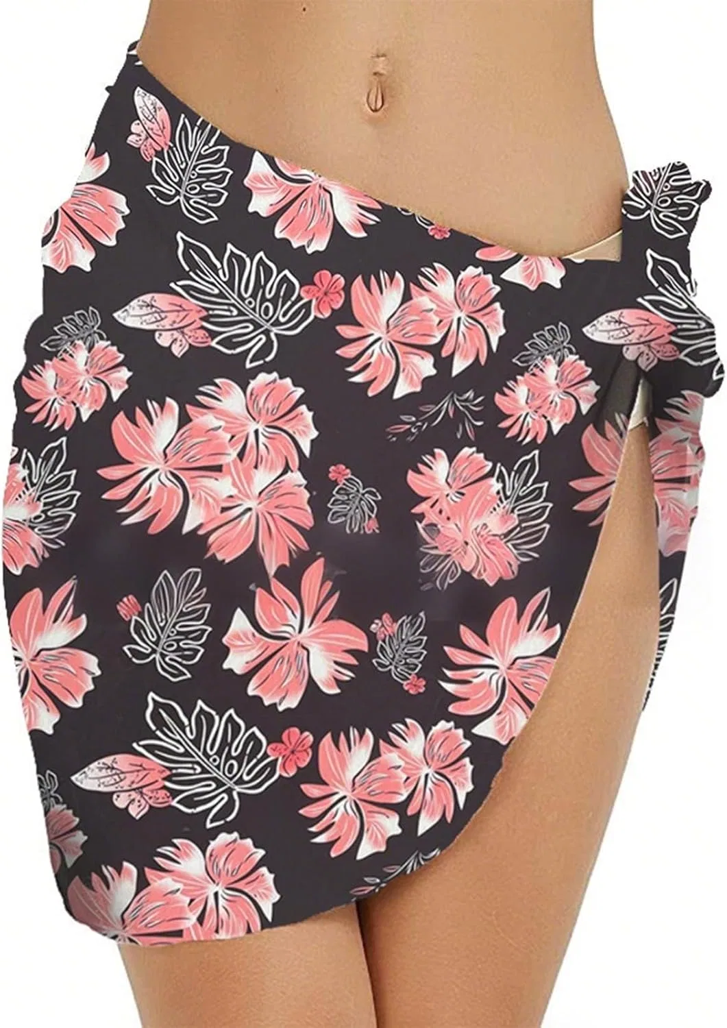 Женский пляжный саронг SIWEN, Orange Flowers Pattern