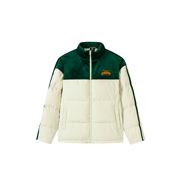 

361° Пуховик мужской Mist White/Oil Jasper со стойкой и утолщенной стежкой