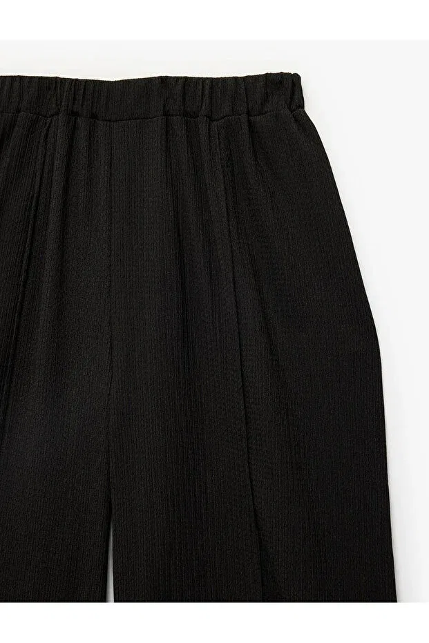 Детские широкие брюки для девочек с текстурой Koton, Black — фото 3