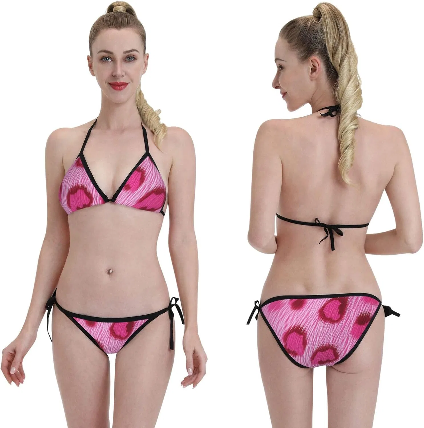 Женский бикини-комплект с принтом Pink Leopard, Pink Leopard — фото 4