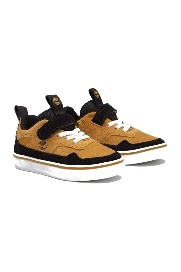 Детские кеды для девочек на липучке Stone Jump Low Hook & Loop Sneaker Timberland, Wheat Suede