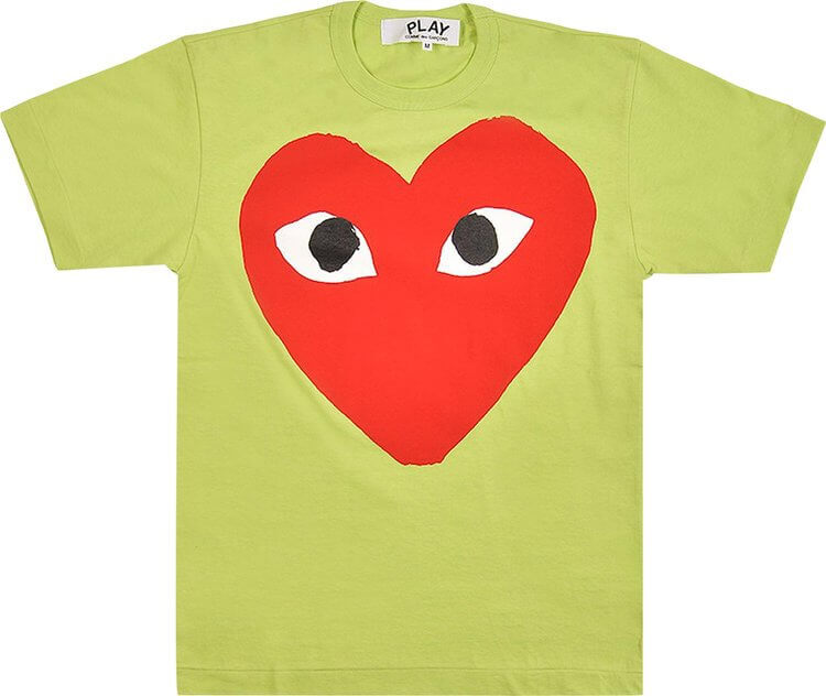 Футболка Comme des Garçons PLAY Pastelle Red Logo T-Shirt 'Green', зеленый — фото 2