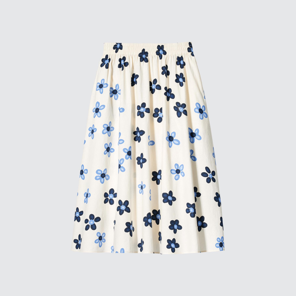 

Юбка Uniqlo х Marimekko Linen Blend Demeter, белый