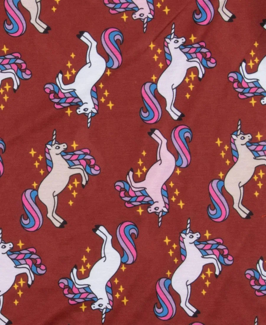 Комплект ночных рубашек для девочек с кукольной ночной рубашкой Leveret, Unicorn Maroon — фото 3