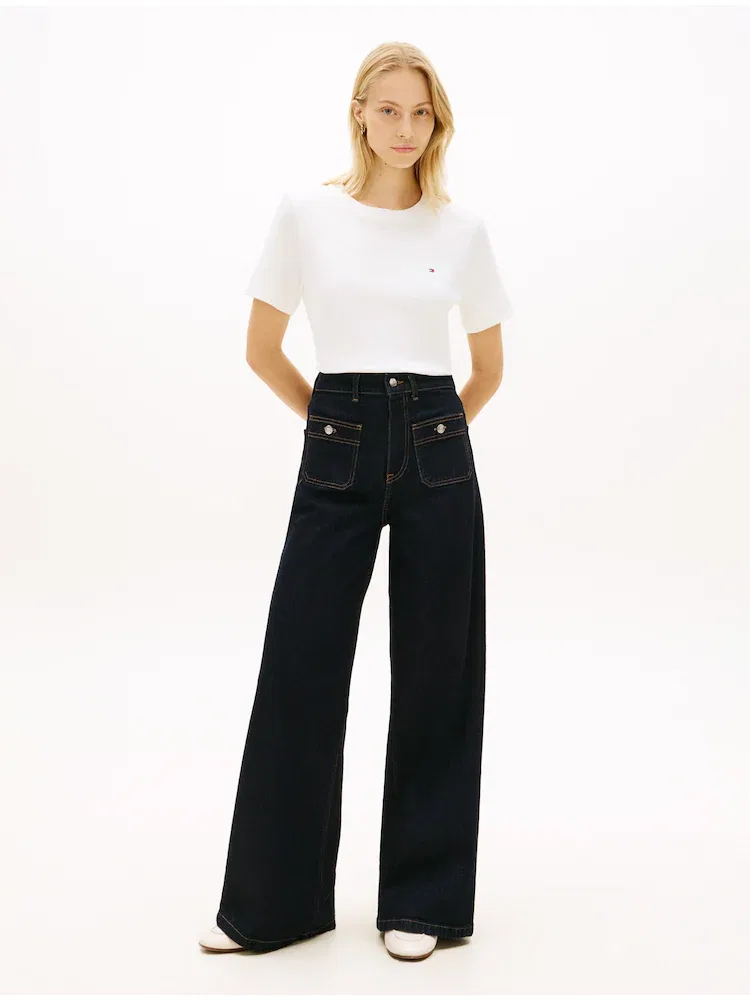 Футболка с круглым вырезом Oversize TOMMY HILFIGER, Ivory — фото 2