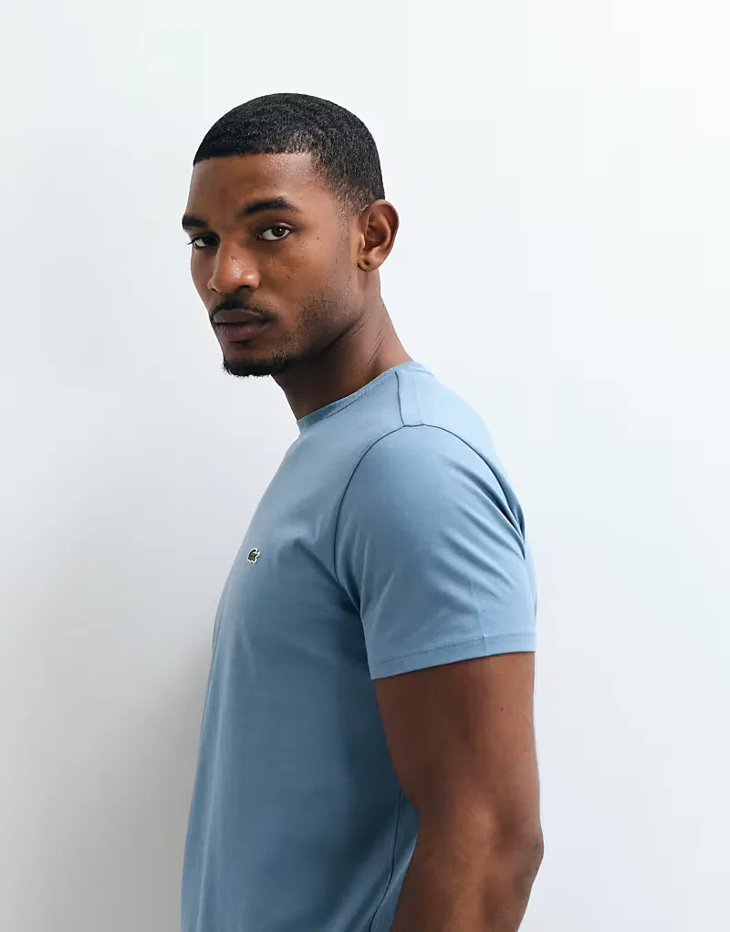 Футболка Lacoste с коротким рукавом и логотипом, синяя