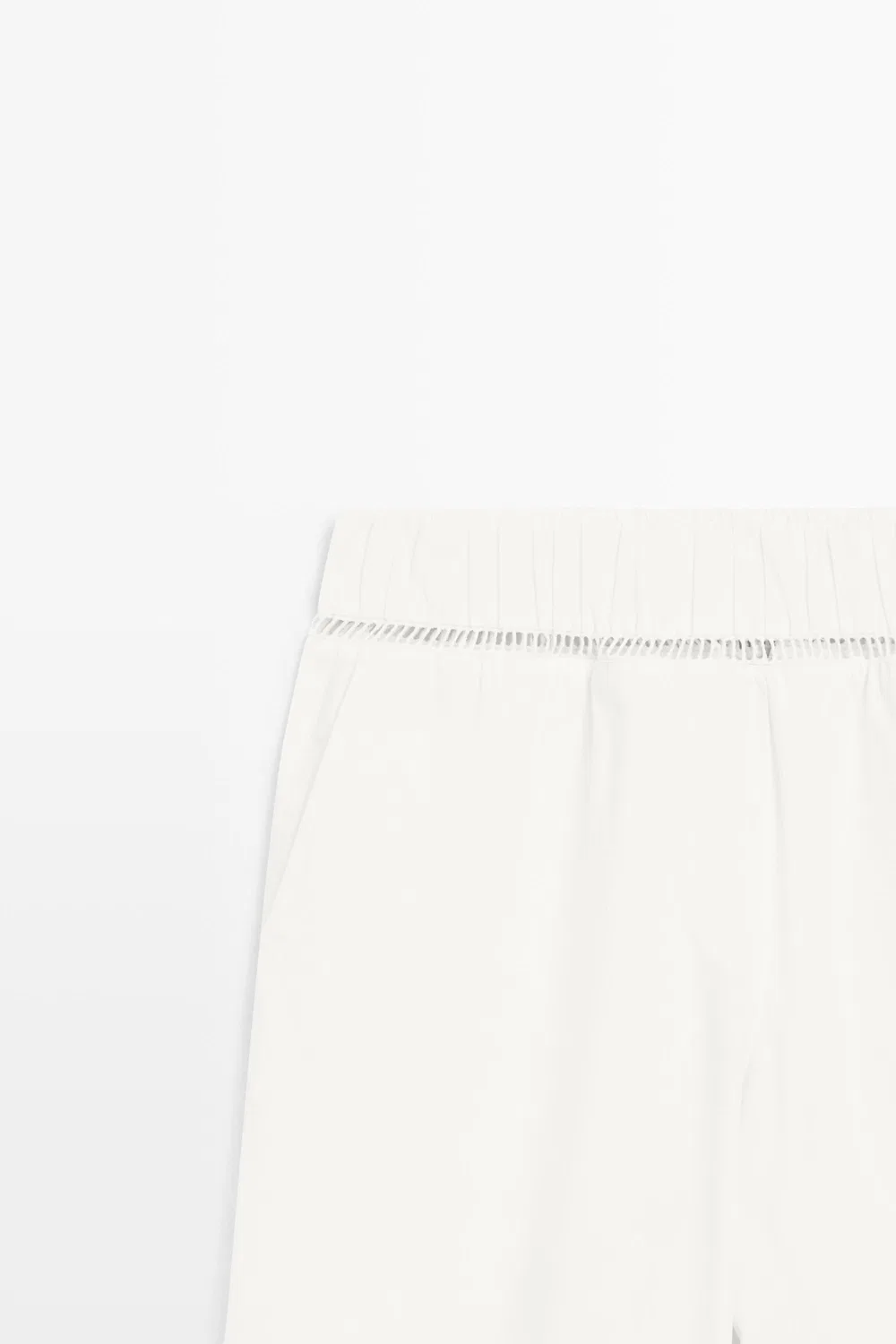 Брюки Massimo Dutti Studio 100% Cotton Elasticated, кремовый — фото 4