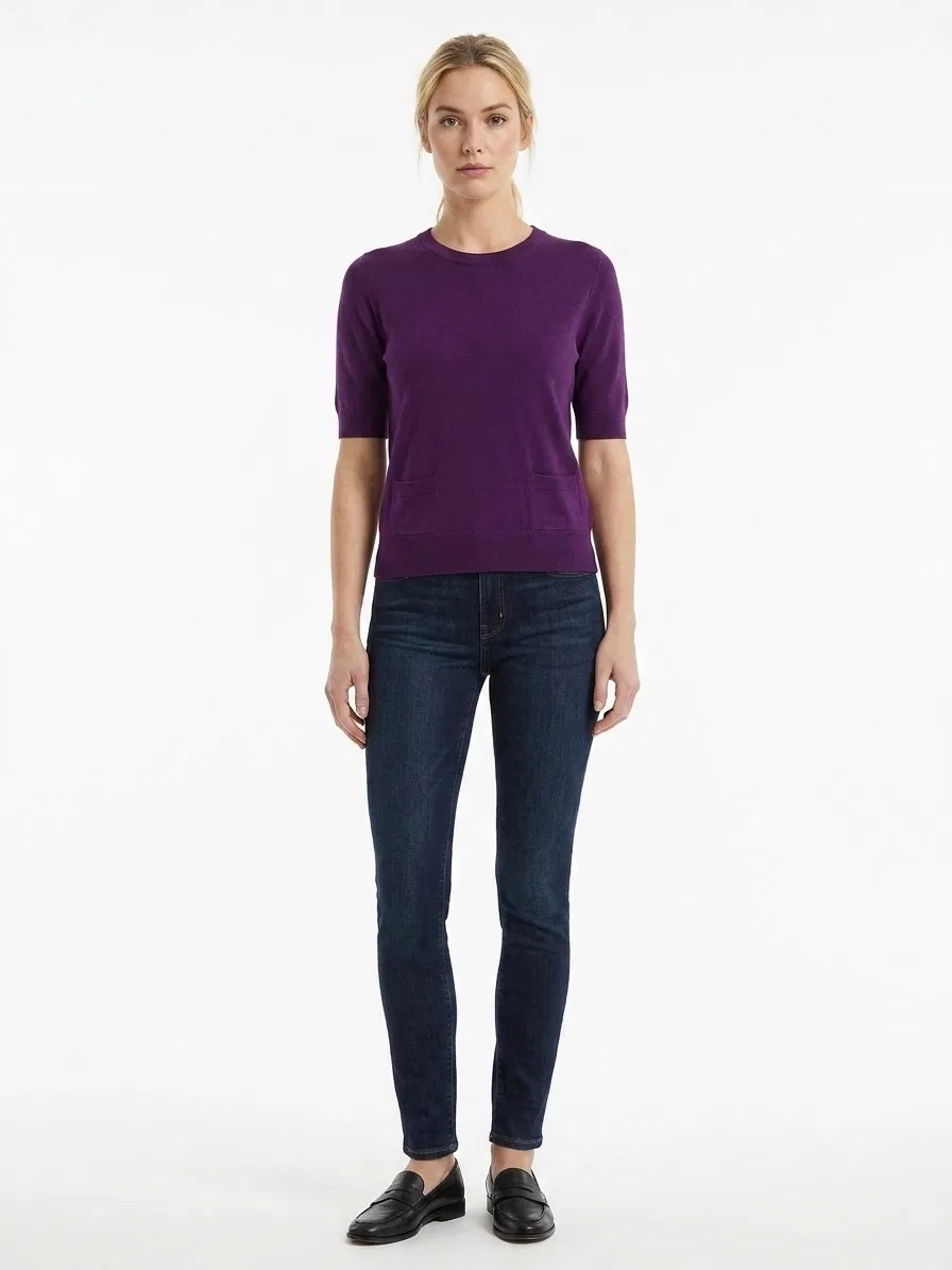 Женский пуловер с круглым выворотом Purple Cashmere Sweater Dolce & Gabbana, Purple