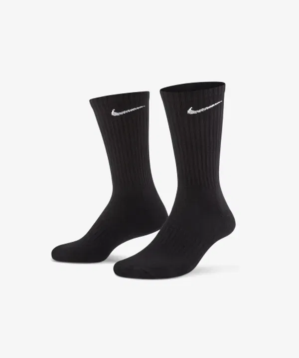 Носки тренировочные Everyday Cushion Crew, 3 пары, Nike, черный/белый