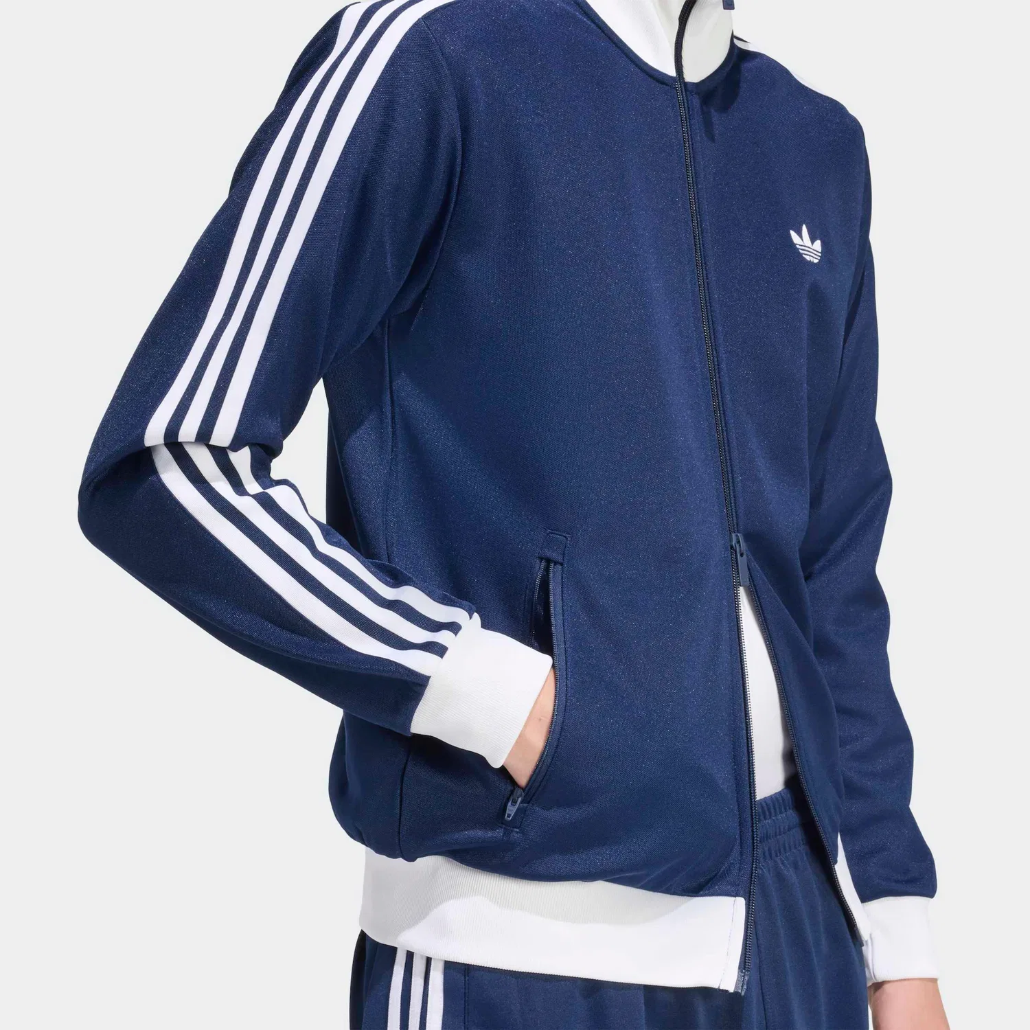 Мужская тренировочная куртка с воротником-стойкой Adidas Originals, Night Indigo — фото 4