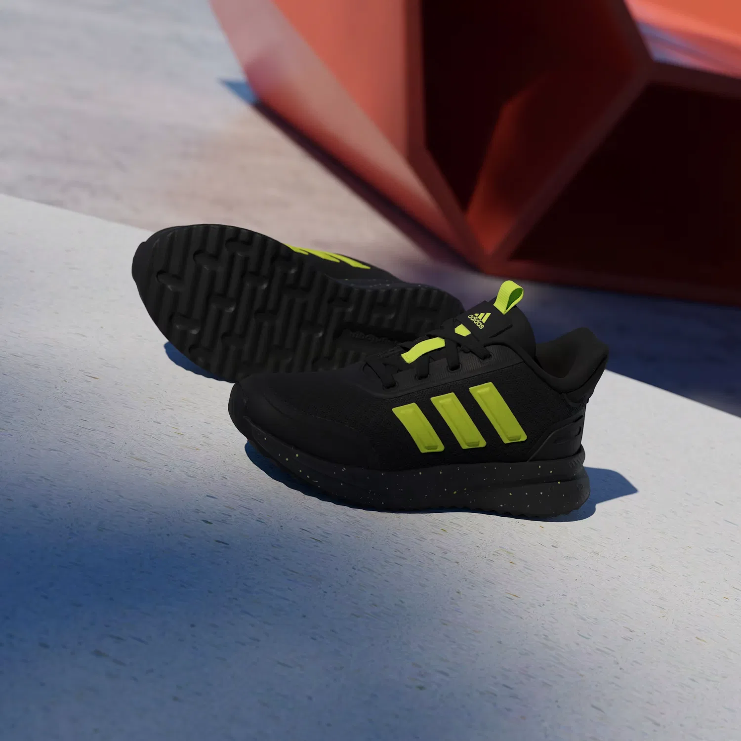 Детские кроссовки с сетчатым верхом X_PLRPATH Adidas Sportswear, черный/solar slime/solar slime — фото 4