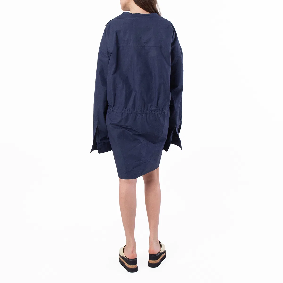 Платье мини из хлопка оверсайз Balenciaga, Faded Blue — фото 4