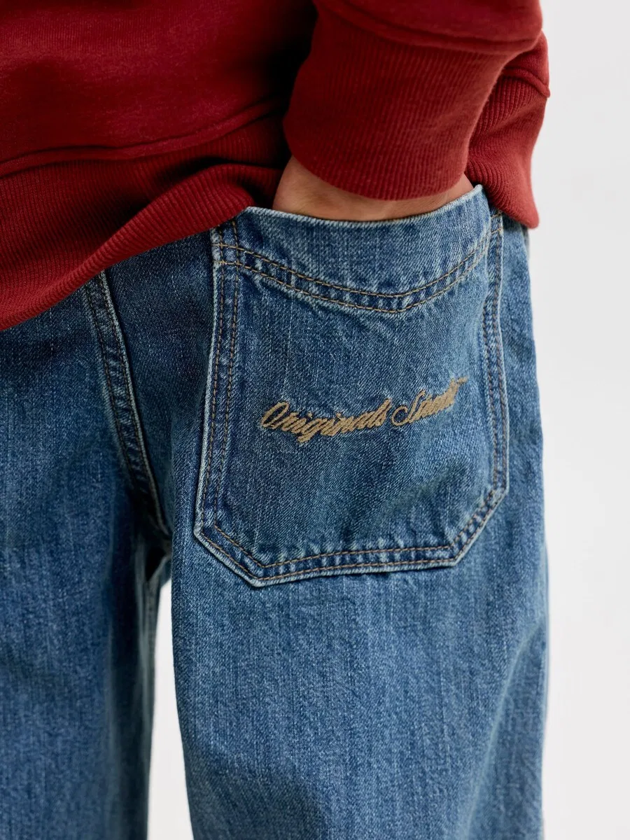 Джинсы Jack & Jones Junior Baggy Jeans 'JJIALEX JJNORREBRO' синего цвета — фото 4