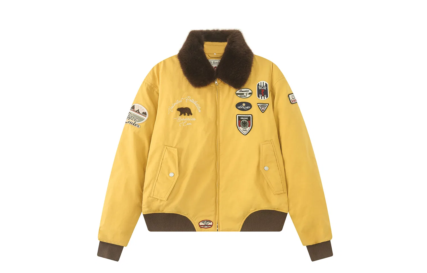 Детская куртка-пилот с лацканами F426, Yellow