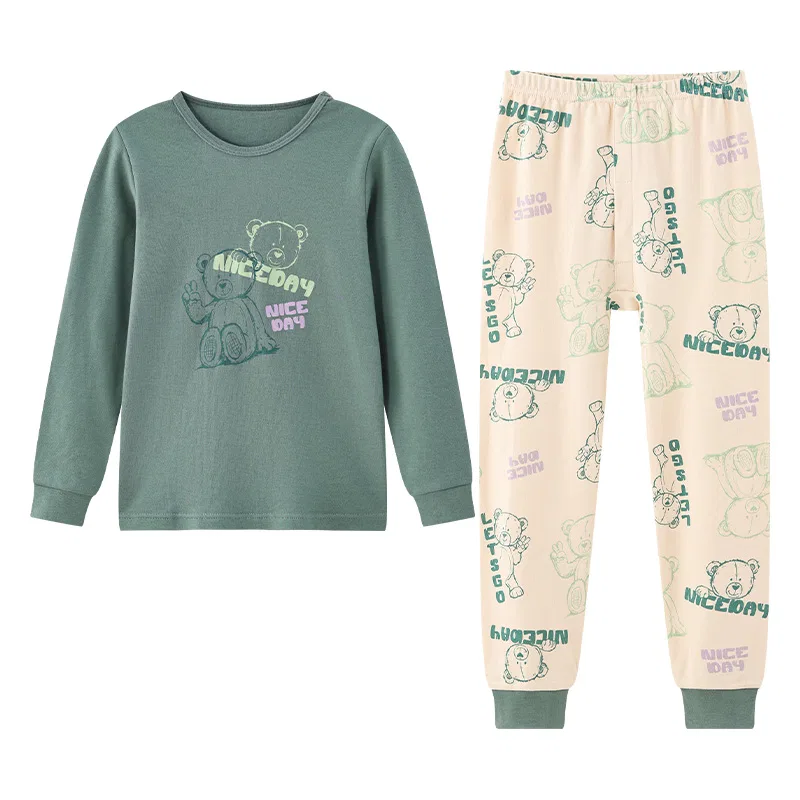 Red bean Детское нижнее белье для мальчиков хлопковое Hodo Grade School Underwear Sets Crew Neck Moderate, Dark Green