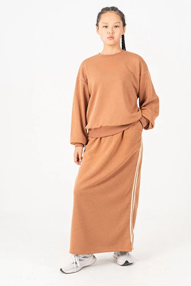 Детский комплект спортивного костюма с юбкой из хлопка Giyicem Tekstil, Beige