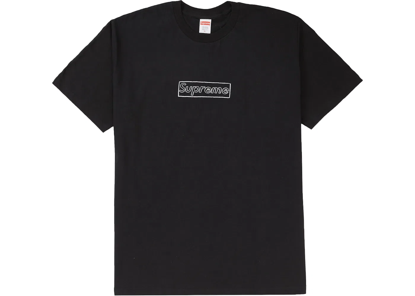 Мужская футболка с принтом KAWS Chalk Logo Supreme, Black