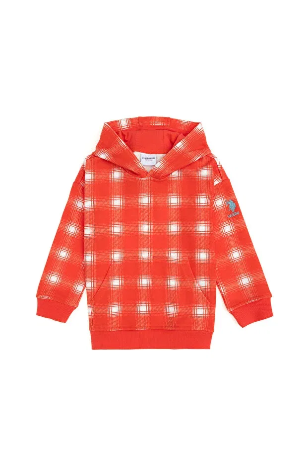 Детские свитшот для девочек с капюшоном U.S. Polo Assn., Pomegranate Blossom — фото 3