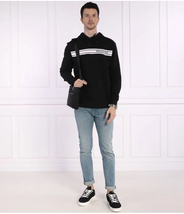 Мужское флисовое худи с капюшоном Tommy Hilfiger, черный — фото 2