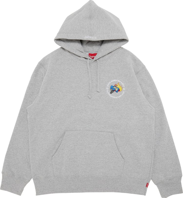 

Толстовка Supreme x Duck Down Records Hooded Sweatshirt 'Heather Grey', серый