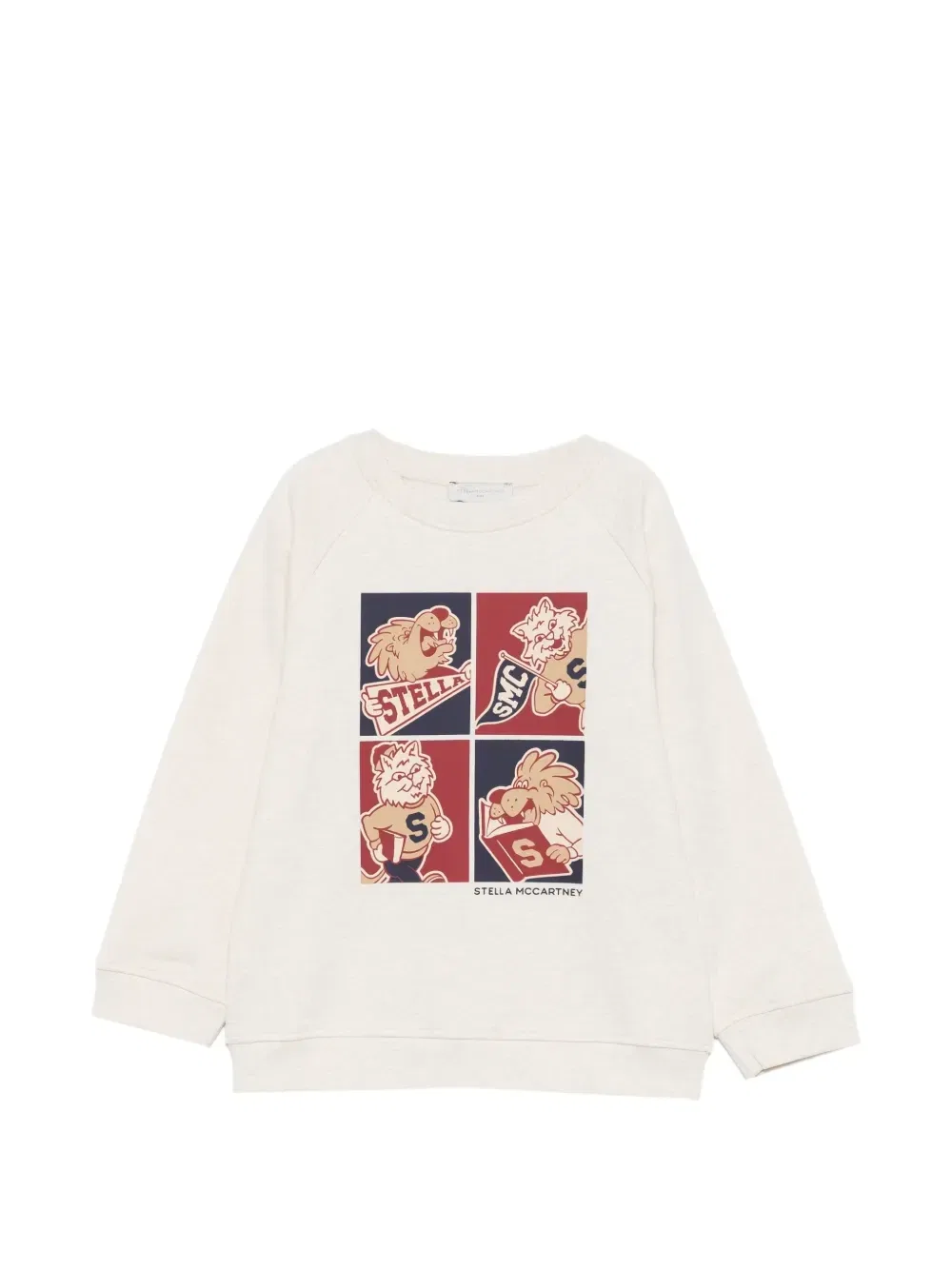 Свитшот реглан с графическим принтом Stella McCartney Kids, бежевый