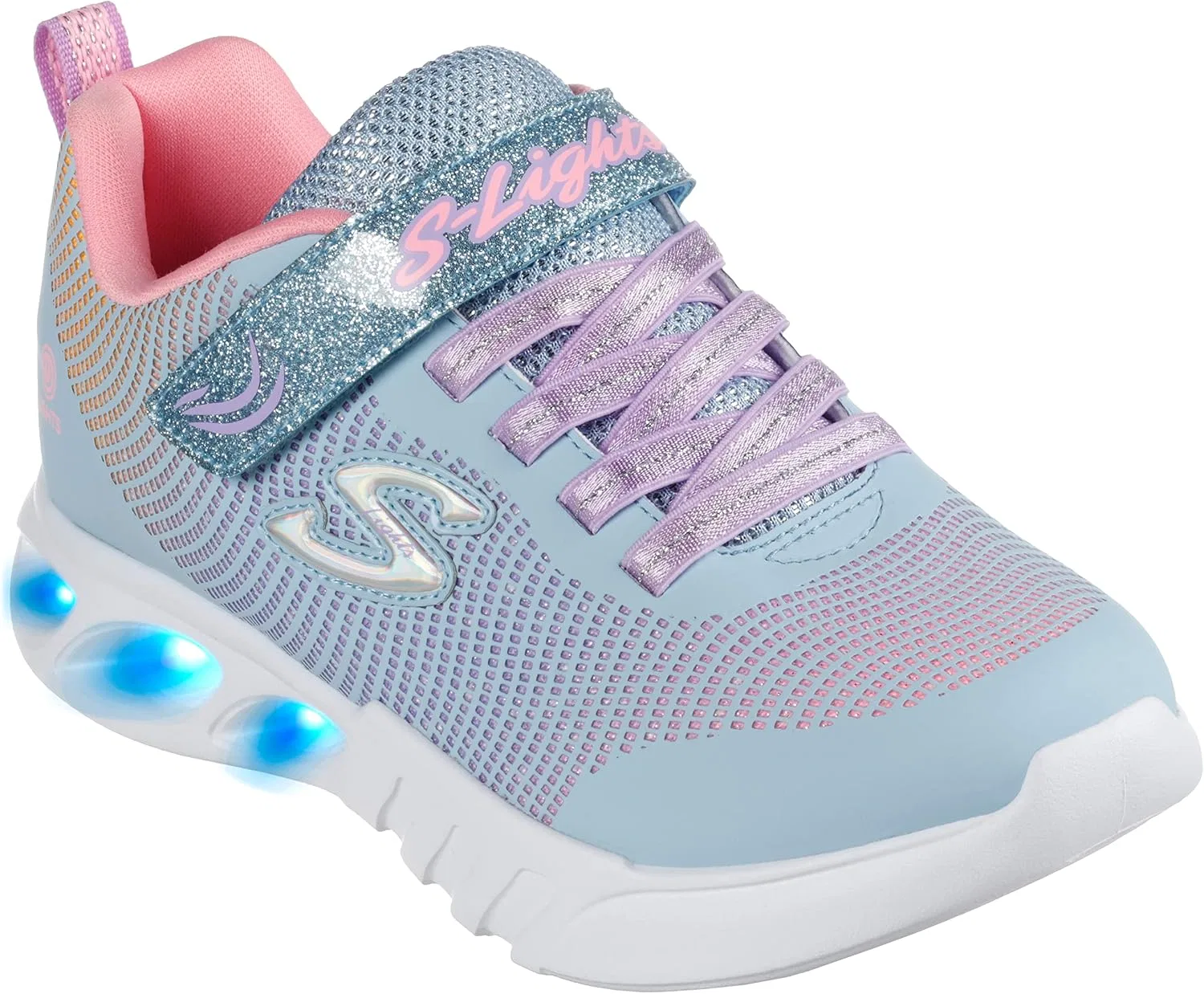 Детские кроссовки для девочек Flicker Flash Skechers, Light Blue/Multi — фото 2
