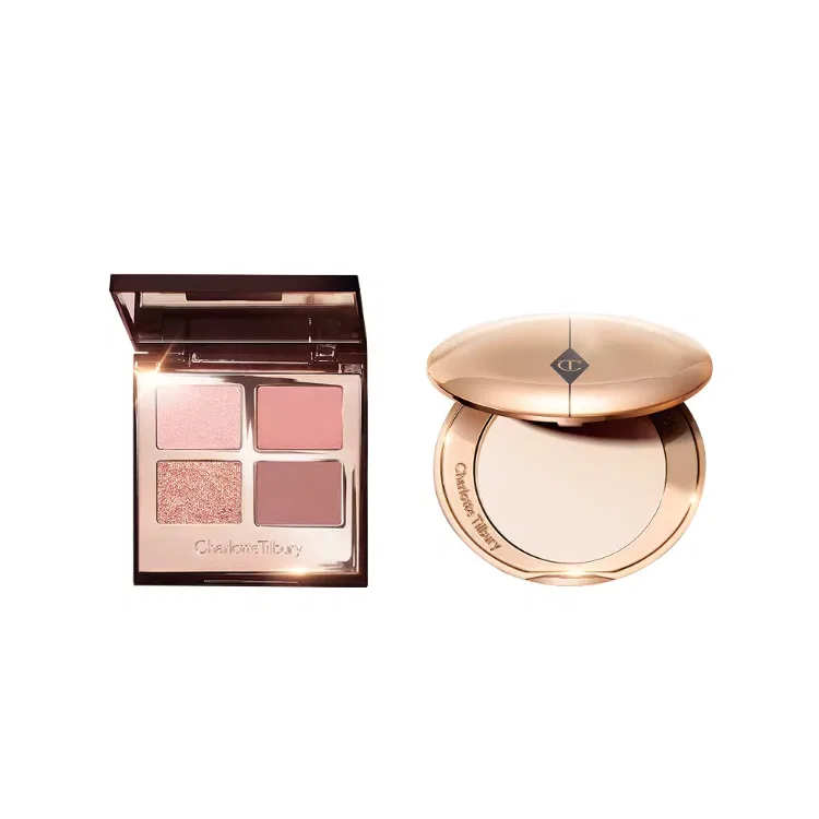 Женский набор косметики с пудрой и палеткой теней Charlotte Tilbury, Honey Powder Porcelain White+Bright Eyeshadow Palette