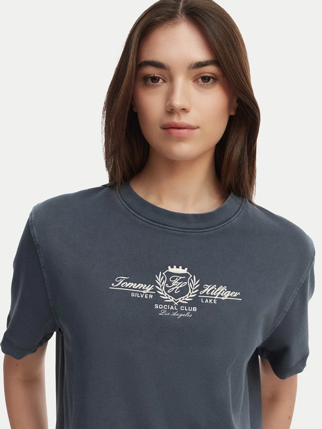 Женская футболка свободного кроя Crest Tommy Hilfiger, темно-синий — фото 4