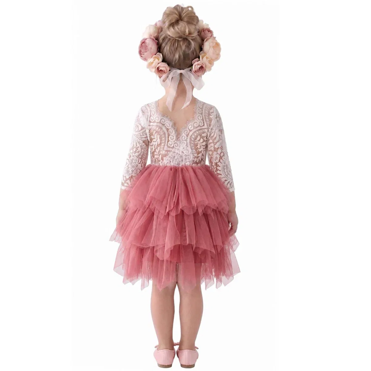 Детское платье для девочек с кружевным лифом Peony Lace Bodice 2bunnies, Dusty Pink