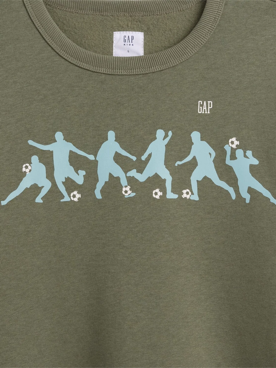 Свитшот Relaxed Crew Neck Graphic Gap, зеленый — фото 3