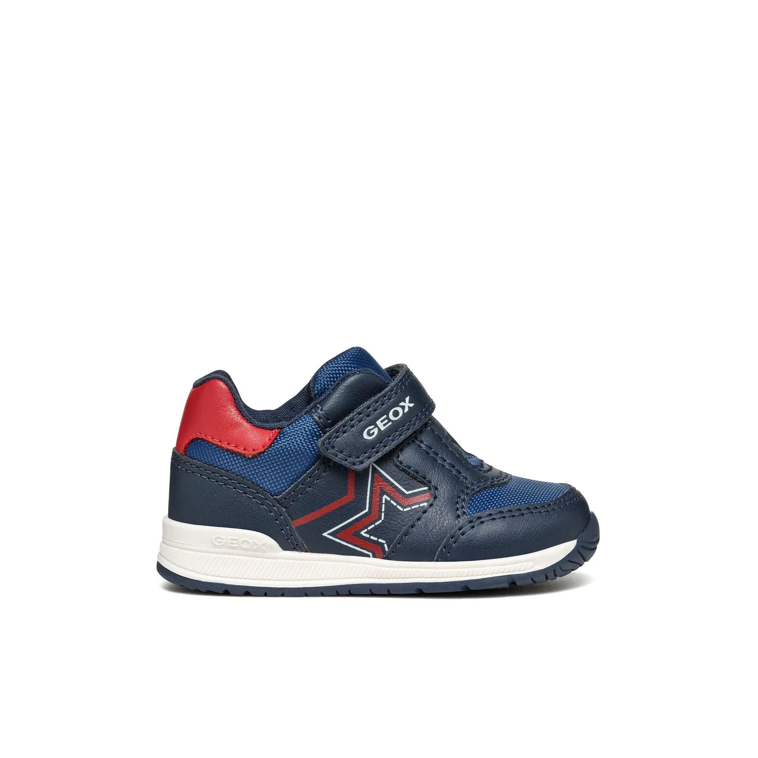 Детские кроссовки с липучкой Rishon Geox, Navyblau Rot