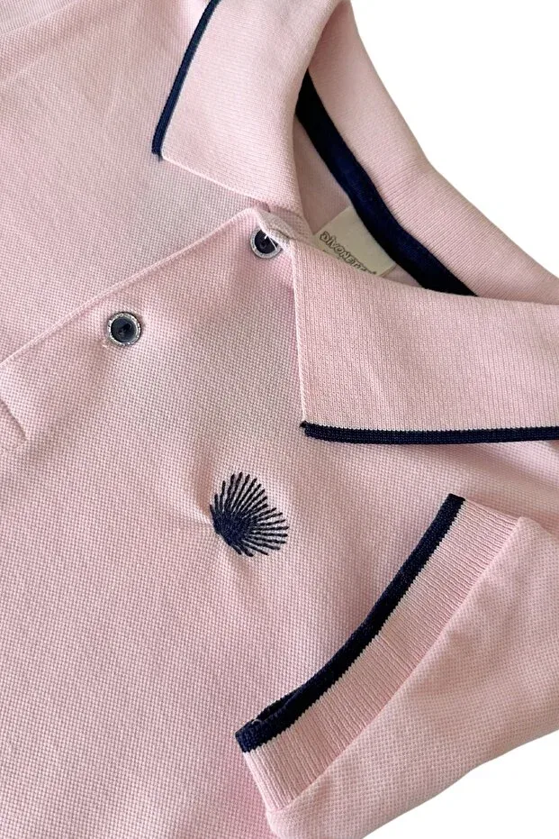 Детское платье для девочек хлопковое Polo Neck Embroidered Mk Mukko Kids, Shades Of Pink — фото 2